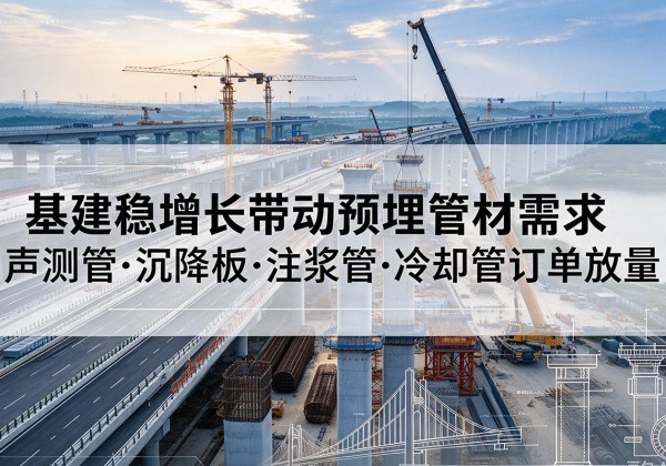 路南基建稳增长带动预埋监测管材需求，声测管、沉降板、注浆管订单持续放量